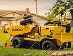 Rayco Stump Cutter working,New Rayco Stump Cutter working in field